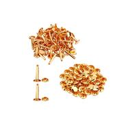 Neel Blue 10mm x 12mm Extra Long Double Cap Studs, Brass Tubular Rivets - 50pcs in Gold Neel Blue Gold