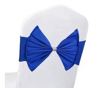 Neel Blue 10Pcs Chair Bow Sashes, Elastic Spandex Stretch Chair Bands, Chair Ties With Buckle - Royal Blue