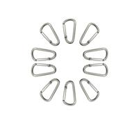 Neel Blue 10pcs D-Shape Carabiner Clips Spring Loaded Snap Hook Clasps in Silver Neel Blue Silver