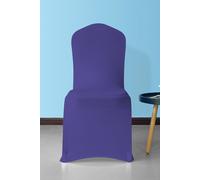Neel Blue 10pcs Dining Chair Cover, Front Flat Spandex Slipcovers in Purple Neel Blue Purple