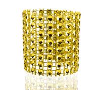 Neel Blue 10Pcs Gold Rhinestone & Diamante Napkin Rings, Napkin Holders - 13Cm X 4Cm