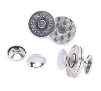 Neel Blue 10Pcs Magnetic Clasp Snap Button Double Rivet Closures For Clothing, Purses, Jacket, Silver, 18mm