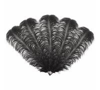 Neel Blue 10Pcs Natural Ostrich Feathers, 50-60 Cm Large Plume, Black