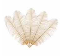 Neel Blue 10Pcs Natural Ostrich Feathers, 50-60 Cm Large Plume, Gold