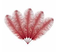 Neel Blue 10Pcs Natural Ostrich Feathers, 50-60 Cm Large Plume, Red