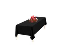 Neel Blue 10pcs Rectangular Polyester Tablecloth, Linen Table Cover - 90" x 156" in Black Neel Blue Black