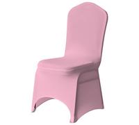 Neel Blue 10Pcs Spandex Arched Front Chair Covers Stretch Fabric Removable Washable Slipcovers - Baby Pink