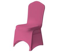 Neel Blue 10Pcs Spandex Arched Front Chair Covers Stretch Fabric Removable Washable Slipcovers - Fushia