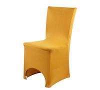 Neel Blue 10Pcs Spandex Arched Front Chair Covers Stretch Fabric Removable Washable Slipcovers - Gold
