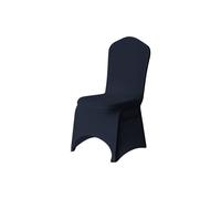 Neel Blue 10pcs Spandex Arched Front Chair Covers Stretch Fabric Removable Washable Slipcovers in Navy Neel Blue Navy