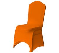 Neel Blue 10Pcs Spandex Arched Front Chair Covers Stretch Fabric Removable Washable Slipcovers - Orange