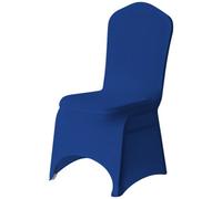Neel Blue 10Pcs Spandex Arched Front Chair Covers Stretch Fabric Removable Washable Slipcovers - Royal Blue