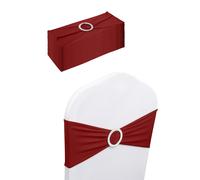 Neel Blue 10pcs Spandex Chair Band with Slider Buckle, Stretchy Chair Cover Band Sash in Wine Neel Blue Wine