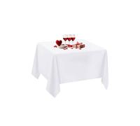 Neel Blue 10pcs Square Table Cloth, Premium Linen Table Cover - 90" x 90" in White Neel Blue White