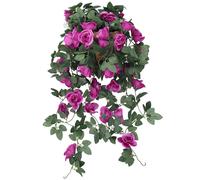 Neel Blue 110cm Artificial Rose Garland Vine Hanging Silk Garland, 18 Flowers in Purple Neel Blue Purple
