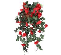 Neel Blue 110cm Artificial Rose Garland Vine Hanging Silk Garland, 18 Flowers in Red Neel Blue Red