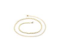 Neel Blue 112cm Women's West Chain, Pearl Beaded Women Accessories in Gold Neel Blue Gold One Size