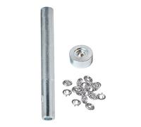 Neel Blue 11mm Snap Poppers Fasteners Prong Press Studs Fixing Tool, 4-Part Tool in Silver Neel Blue Silver