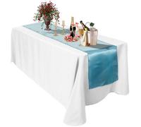 Neel Blue 11X 108 Inch Plain Satin Silk Table Runner, Baby Blue