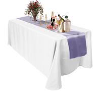 Neel Blue 11X 108 Inch Plain Satin Silk Table Runner, Lavender