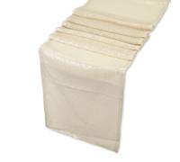 Neel Blue 11X108 Inch Shimmer Sequin Table Runner Glitter Fabric, Ivory