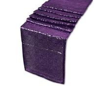 Neel Blue 11X108 Inch Shimmer Sequin Table Runner Glitter Fabric, Purple