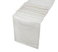 Neel Blue 11X108 Inch Shimmer Sequin Table Runner Glitter Fabric, White