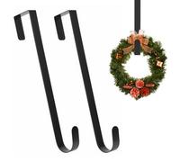 Neel Blue 12 Inch Black Wreath Door Metal Hangers - Pack Of 2