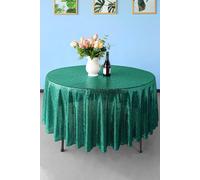 Neel Blue 120 Inch Round Sequin Tablecloth in Emerald Neel Blue Emerald