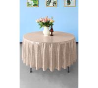 Neel Blue 120 Inch Round Sequin Tablecloth in Rose Gold Neel Blue Rose Gold