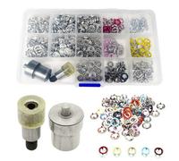 Neel Blue 120Pcs Snap Popper With Die Set, 9.5mm Open Ring Snap