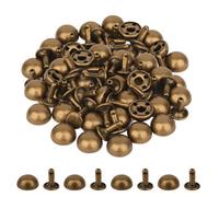 Neel Blue 12mm Bronze Dome Shaped Bag Feet Rivets With 9mm Round Studs - 25Pcs