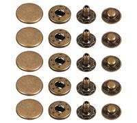Neel Blue 12mm Bronze S Spring Press Studs 4-Part, Durable & Lightweight - 10Pcs