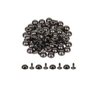 Neel Blue 12mm Dome Shaped Bag Feet Rivets with 9mm Round Studs - 25pcs in Black Neel Blue Black