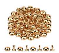 Neel Blue 12mm Gold Dome Shaped Bag Feet Rivets With 9mm Round Studs - 25Pcs