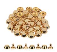 Neel Blue 12mm Gold Mushroom Feet Cap With 7mm Back Rivets - 25Pcs