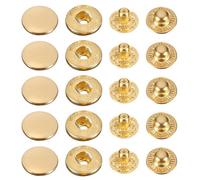 Neel Blue 12mm Gold S Spring Press Studs 4-Part, Durable & Lightweight - 100Pcs