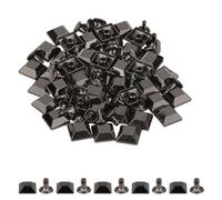 Neel Blue 12mm Gunmetal Pyramid Feet Cap With 7mm Back Rivets - 25Pcs
