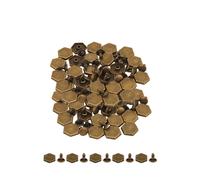 Neel Blue 12mm Hexagonal Feet Cap with 7mm Rivets Studs - 25pcs in Bronze Neel Blue Bronze
