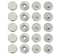 Neel Blue 12mm S Spring Press Studs, Metal Snap Fastener Durable, No-Sew Buttons - Silver, 10Pcs