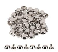 Neel Blue 12mm Silver Mushroom Feet Cap With 7mm Back Rivets - 25Pcs