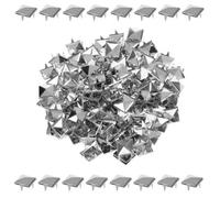 Neel Blue 12mm Silver Pyramid Shaped Nail Head Studs Rivet - Pack Of 50