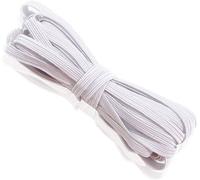 Neel Blue 12mm Wide Flat Elastic Band, Stretchable Elastic Cord Flat Tape, White - 25 Metres