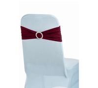 Neel Blue 13"x5" Burgundy Spandex Chair Bands With Slider Buckle, Stretchy Elastic Chair Sash - 1Pc