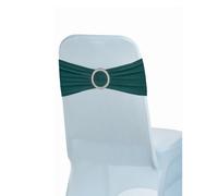 Neel Blue 13"x5" Hunter Green Spandex Chair Bands With Slider Buckle, Stretchy Elastic Chair Sash - 1Pc