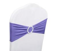 Neel Blue 13"x5" Lavender Spandex Chair Bands With Slider Buckle, Stretchy Elastic Chair Sash - 10Pcs