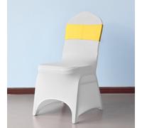 Neel Blue 13"x5" Lemon Spandex Chair Bands With Slider Buckle, Stretchy Elastic Chair Sash - 10Pcs