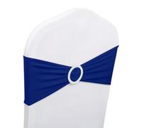 Neel Blue 13"x5" Royal Blue Spandex Chair Bands With Slider Buckle, Stretchy Elastic Chair Sash - 1Pc