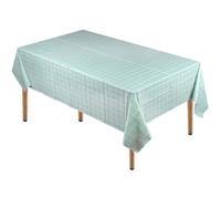 Neel Blue 137Cm X 180Cm Checkered Rectangular Tablecloth, Pvc Plastic Table Cover, Light Blue