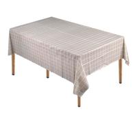 Neel Blue 137Cm X 180Cm Checkered Rectangular Tablecloth, Pvc Plastic Table Cover, Light Grey